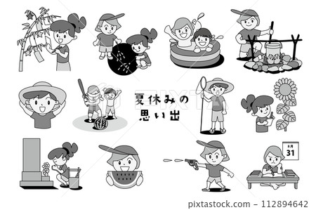 Illustration of summer vacation memories 112894642