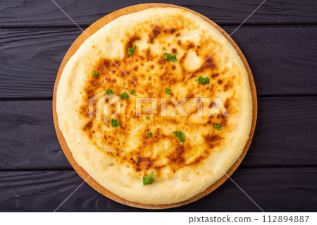 Homemade khachapuri bread with cheese 112894887