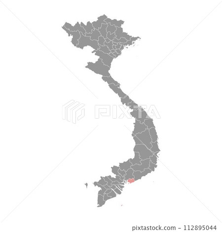 Ba Ria Vung Tau province map, administrative division of Vietnam. Vector illustration. 112895044