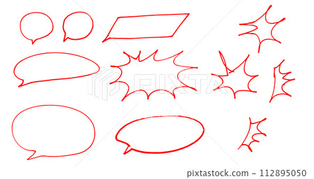 Speech bubble jagged frame hand-drawn with magic marker set 112895050
