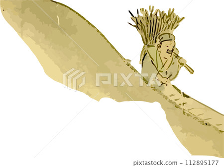 An old man goes to the mountains to mow the lawn_Momotaro 112895177