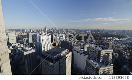 High-rise buildings including Yoyogi Park seen from the Tokyo Metropolitan Government Building Observation Deck 112895628