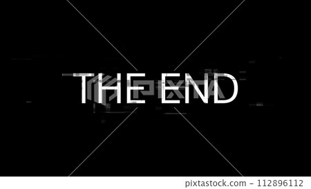 3D rendering the end text with screen effects...-插圖素材 [112896112] - PIXTA圖庫