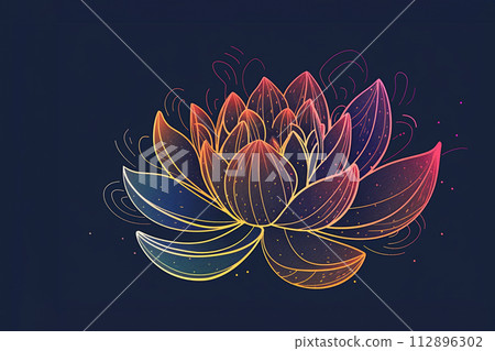 White pink waterlily or lotus flower in pond. White pink waterlily or lotus flower in pond. 112896302