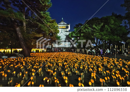 北九州市小倉城竹燈活動的夢幻場景 112896338