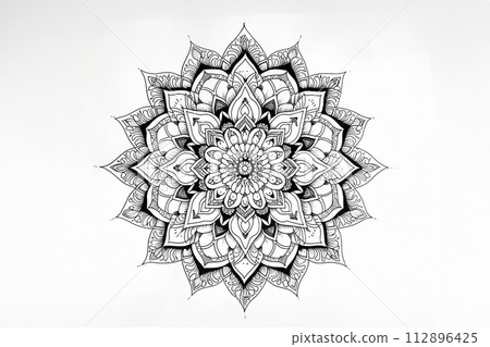 Outline drawing for mandala. Coloring book. 112896425