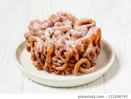 tippaleipa, finnish may day funnel cakes on plate 112896745