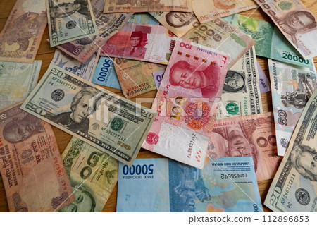 foreign banknotes, foreign bills, money 112896853