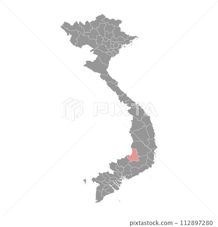 Dak Nong province map, administrative division of Vietnam. Vector illustration. Dak Nong province map, administrative division of Vietnam. Vector illustration. 112897280
