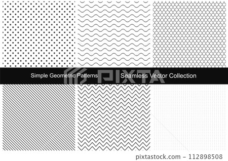 Collection of simple seamless patterns. Collection of simple seamless patterns. 112898508