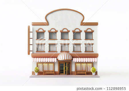 3D illustrations hotel icon on white background. 112898955