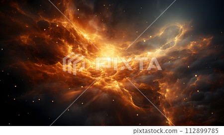 Sun in Space nebula of Infinite space planets with stars and galaxy. Science fiction background 112899785