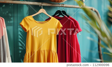 衣服掛在衣架上 服裝圖像 衣服掛在衣架上 服裝圖像 112900096