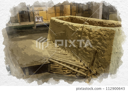 Watercolor style Unnan Sugaya Tatara Yamauchi Takadono interior Unnan City, Shimane Prefecture Watercolor style Unnan Sugaya Tatara Yamauchi Takadono interior Unnan City, Shimane Prefecture 112900643