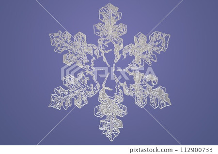 Snowflake blue background microscope observation sketch Snowflake blue background microscope observation sketch 112900733