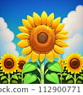 Illustration of a sunflower field generated by AI 112900771