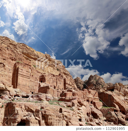 Mountains of Petra, Jordan, Middle East. Petra has been a UNESCO World Heritage Site since 1985 Mountains of Petra, Jordan, Middle East. Petra has been a UNESCO World Heritage Site since 1985 112901995