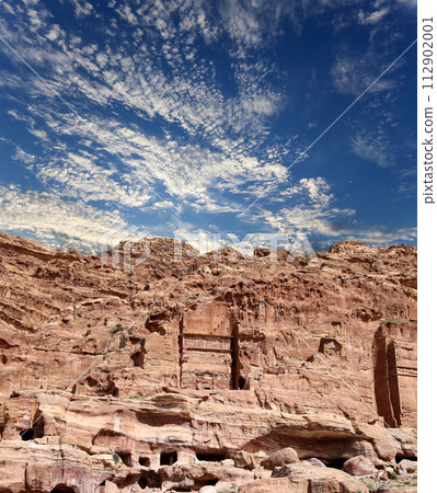 Mountains of Petra, Jordan, Middle East. Petra has been a UNESCO World Heritage Site since 1985 112902001