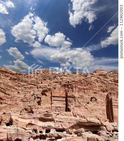 Mountains of Petra, Jordan, Middle East. Petra has been a UNESCO World Heritage Site since 1985 112902003
