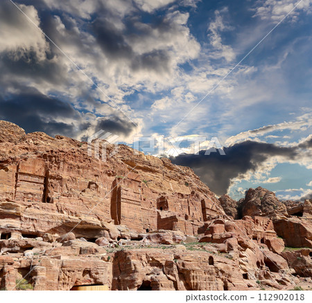 Mountains of Petra, Jordan, Middle East. Petra has been a UNESCO World Heritage Site since 1985 Mountains of Petra, Jordan, Middle East. Petra has been a UNESCO World Heritage Site since 1985 112902018