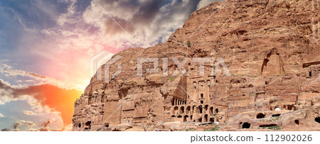 Mountains of Petra, Jordan, Middle East. Petra has been a UNESCO World Heritage Site since 1985 112902026