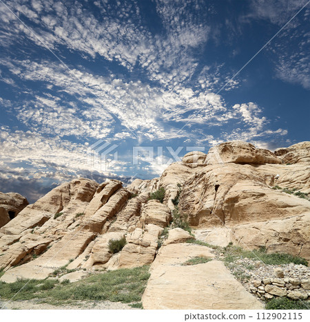Mountains of Petra, Jordan, Middle East. Petra has been a UNESCO World Heritage Site since 1985 Mountains of Petra, Jordan, Middle East. Petra has been a UNESCO World Heritage Site since 1985 112902115