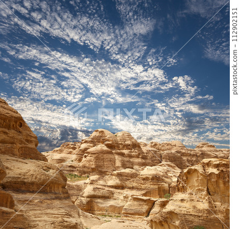 Mountains of Petra, Jordan, Middle East. Petra has been a UNESCO World Heritage Site since 1985 Mountains of Petra, Jordan, Middle East. Petra has been a UNESCO World Heritage Site since 1985 112902151