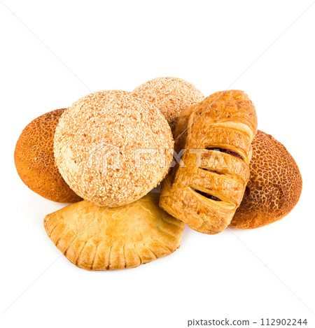 Appetizing buns isolated on a white. Appetizing buns isolated on a white. 112902244