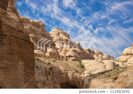Mountains of Petra, Jordan, Middle East. Petra has been a UNESCO World Heritage Site since 1985 Mountains of Petra, Jordan, Middle East. Petra has been a UNESCO World Heritage Site since 1985 112902692