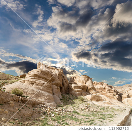 Mountains of Petra, Jordan, Middle East. Petra has been a UNESCO World Heritage Site since 1985 Mountains of Petra, Jordan, Middle East. Petra has been a UNESCO World Heritage Site since 1985 112902713