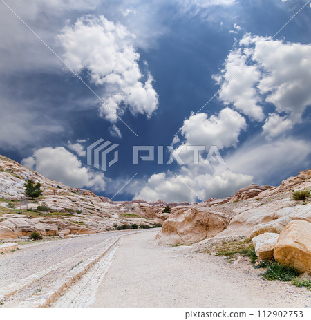 Mountains of Petra, Jordan, Middle East. Petra has been a UNESCO World Heritage Site since 1985 Mountains of Petra, Jordan, Middle East. Petra has been a UNESCO World Heritage Site since 1985 112902753