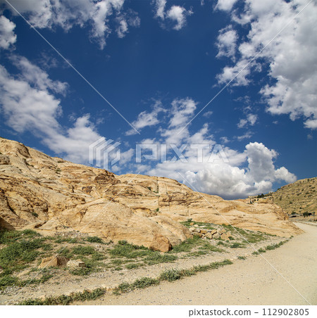 Mountains of Petra, Jordan, Middle East. Petra has been a UNESCO World Heritage Site since 1985 Mountains of Petra, Jordan, Middle East. Petra has been a UNESCO World Heritage Site since 1985 112902805