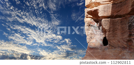 Mountains of Petra, Jordan, Middle East. Petra has been a UNESCO World Heritage Site since 1985 Mountains of Petra, Jordan, Middle East. Petra has been a UNESCO World Heritage Site since 1985 112902811