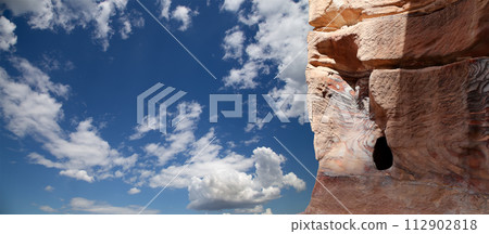 Mountains of Petra, Jordan, Middle East. Petra has been a UNESCO World Heritage Site since 1985 112902818