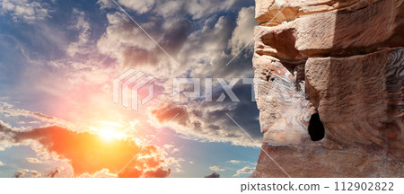 Mountains of Petra, Jordan, Middle East. Petra has been a UNESCO World Heritage Site since 1985 Mountains of Petra, Jordan, Middle East. Petra has been a UNESCO World Heritage Site since 1985 112902822