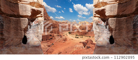 Mountains of Petra, Jordan, Middle East. Petra has been a UNESCO World Heritage Site since 1985 Mountains of Petra, Jordan, Middle East. Petra has been a UNESCO World Heritage Site since 1985 112902895