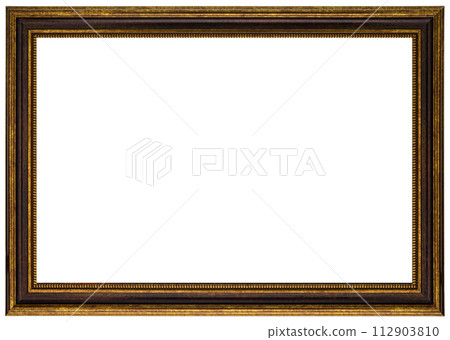 Antique Gold Brown Classic Old Vintage Wooden Rectangle mockup canvas frame isolated on white. Blank and diverse subject molding baguette. Design element. use for paint, mirror or photo Antique Gold Brown Classic Old Vintage Wooden Rectangle mockup canvas frame isolated on white. Blank and diverse subject molding baguette. Design element. use for paint, mirror or photo 112903810