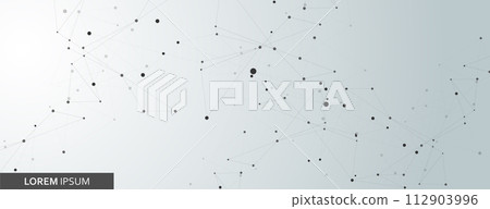 Atom element connection. Network concept symbol 112903996