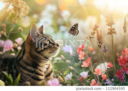小貓和蝴蝶 112904395