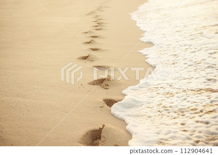 Footprints in the sand Footprints in the sand 112904641