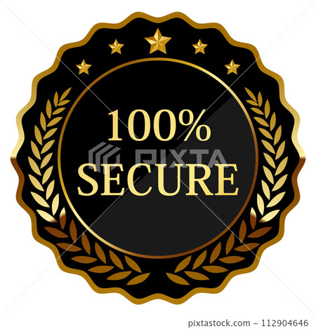 Luxury security emblem black and gold Luxury security emblem black and gold 112904646