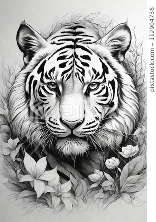 Beautiful white tiger 112904738