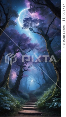 Gloomy foggy forest Gloomy foggy forest 112904747