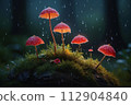 Rain in a magical forest 112904840