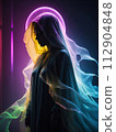 Female silhouette made of unearthly matter 112904848