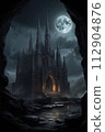 Gothic dark castle under the moon 112904876
