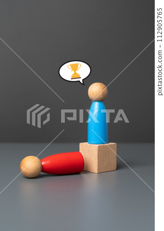 Victory and displacement of the enemy. Winning the fight. Coup d'etat. Dismissal of a career competitor. Go over the heads. 112905765