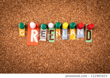 GREENLAND. Letters pinned to a cork notice board 112905833