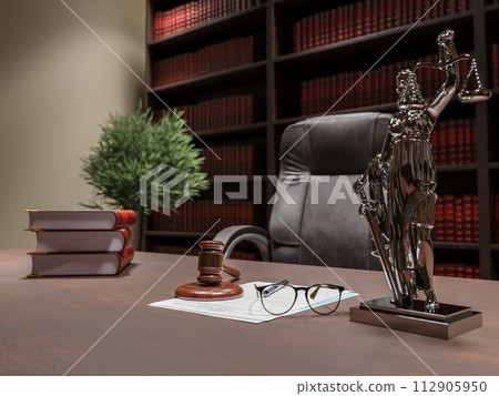 A judge room desk with props A judge room desk with props 112905950