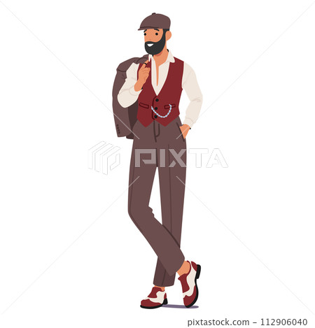 Dandy Man Subculture Emphasizes Refined Elegance, Male Character Wears Sophisticated Attire And Exude An Air Of Genteel 112906040